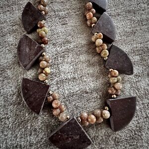 Handmade Marble and jasper necklace